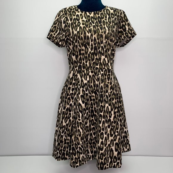 kate spade Dresses & Skirts - Kate Spade Size 10 Leopard Skater Dress Pockets